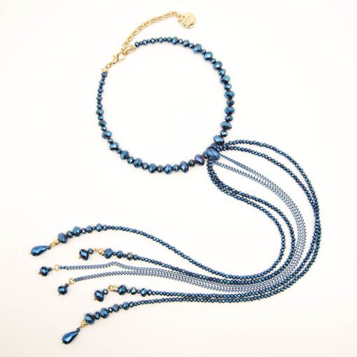 SAPPHIRE - girocollo frange di cristalli